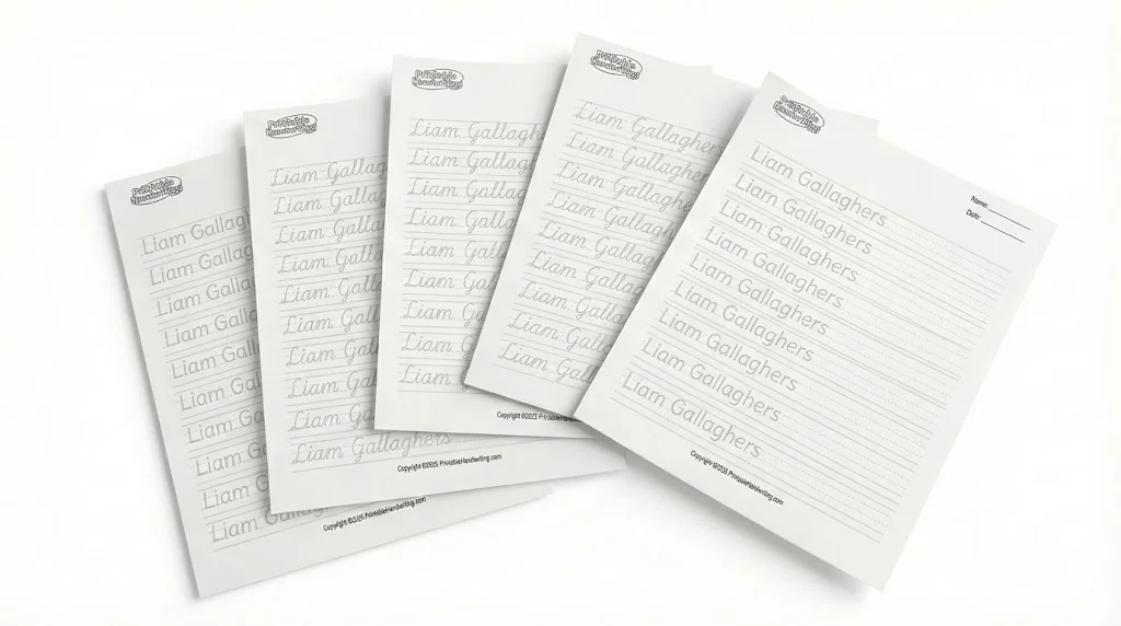 Preview of Name Tracing Worksheets showing personalized name practice