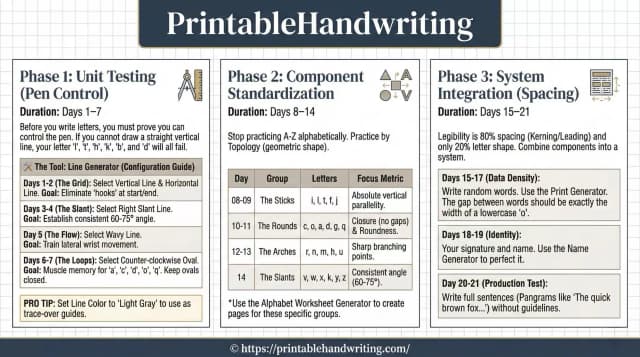 21-Day Handwriting Challenge Schedule