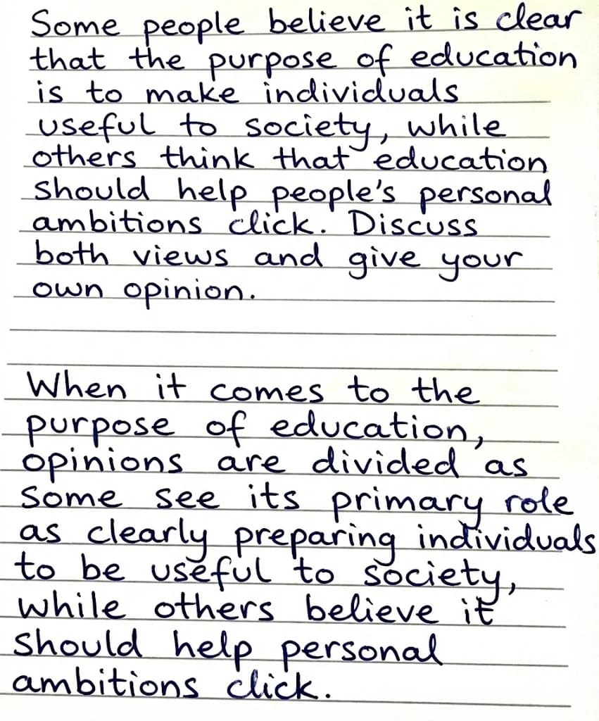 Handwriting where 'clear' looks like 'dear' due to bad spacing