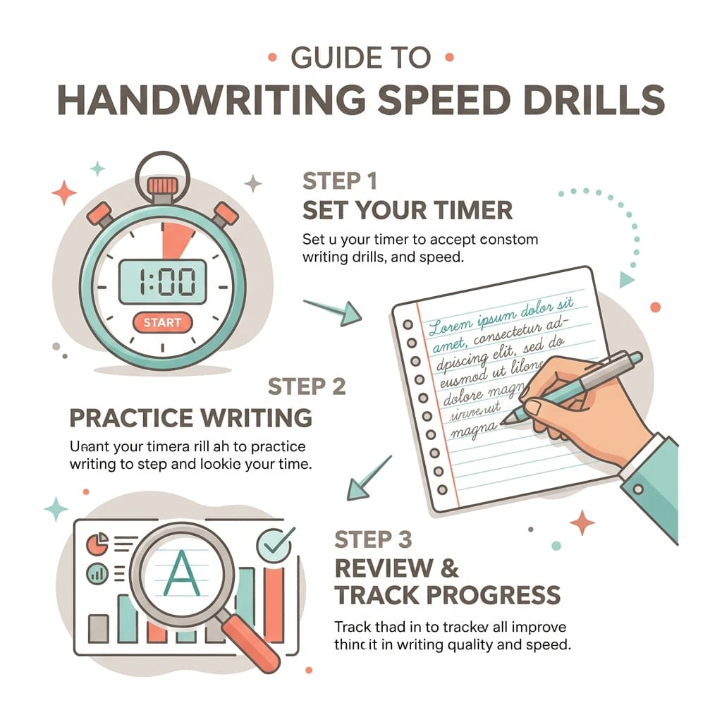 handwriting speed drills step-by-step tutorial infographic