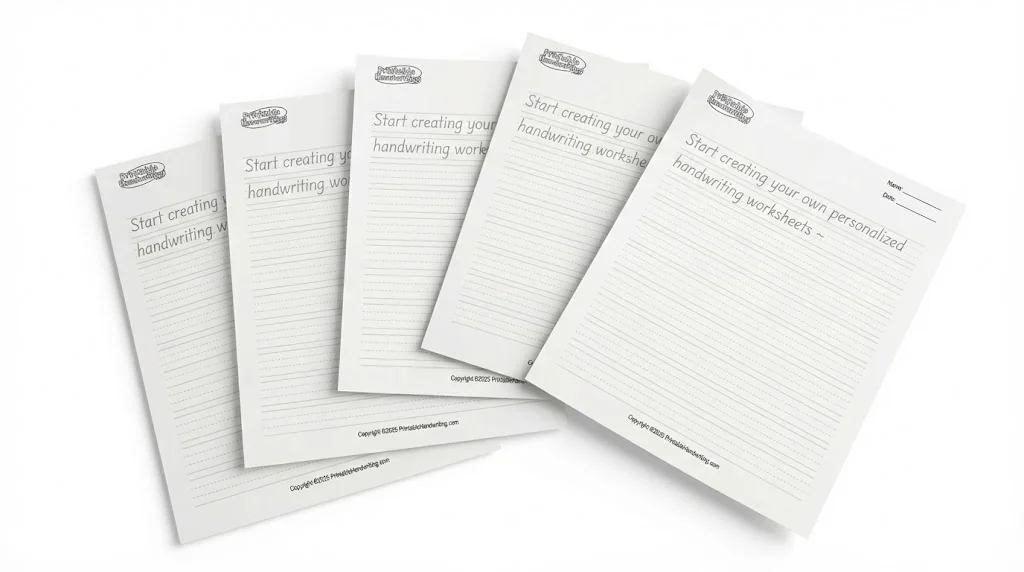 Preview of Print Handwriting Worksheets showing manuscript letter practice